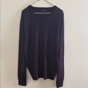 J. Crew Men’s V-Neck Sweater in Plum